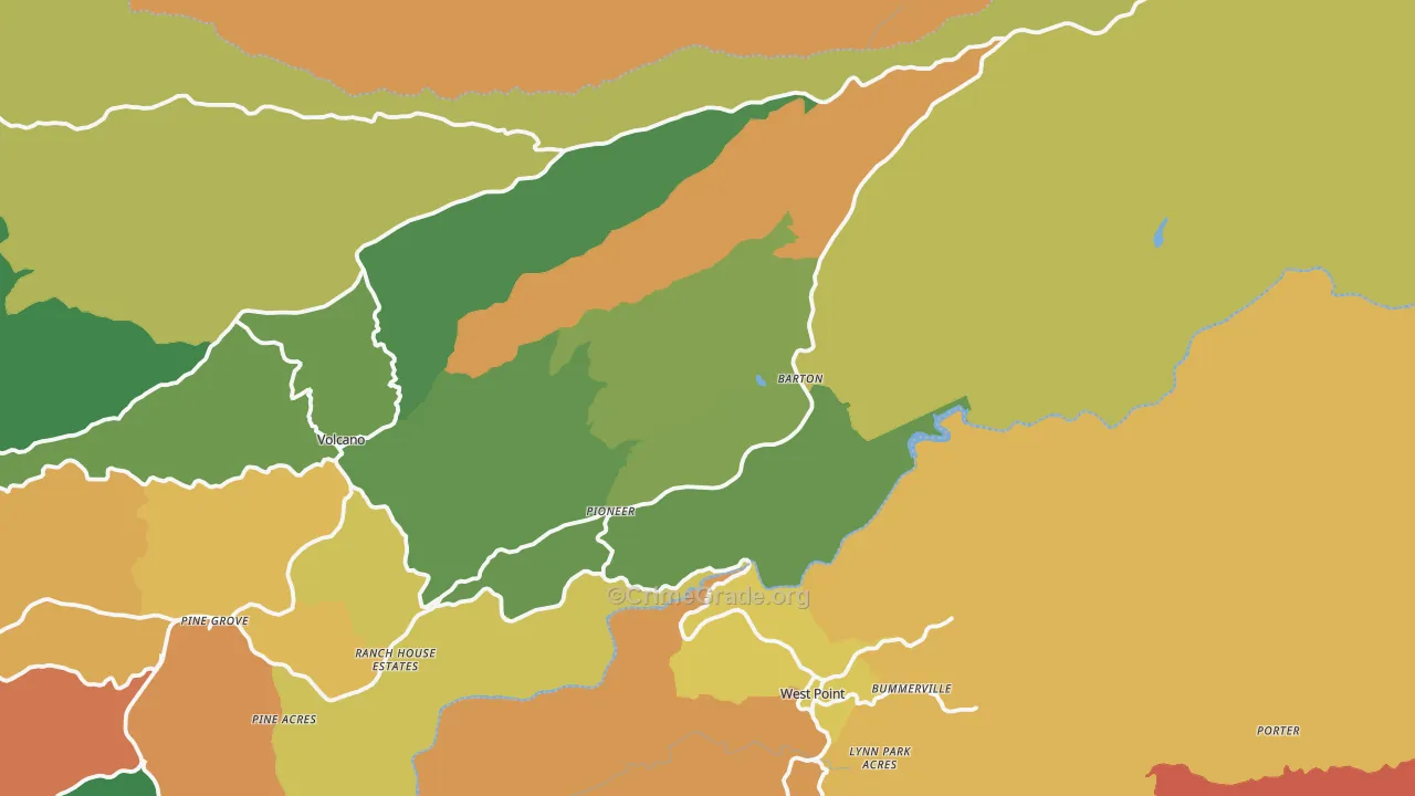 Pioneer, CA Map of Assault Rates