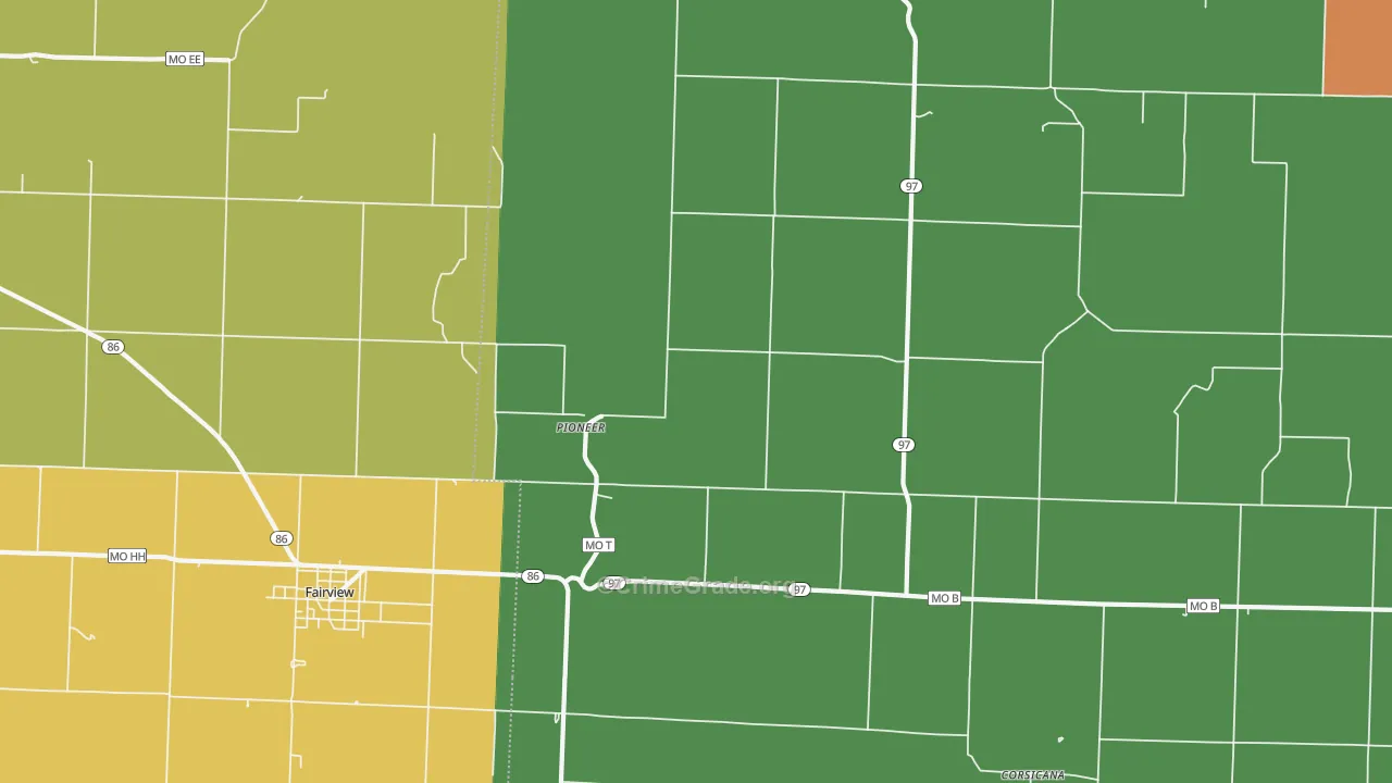 Pioneer, MO Map of Assault Rates