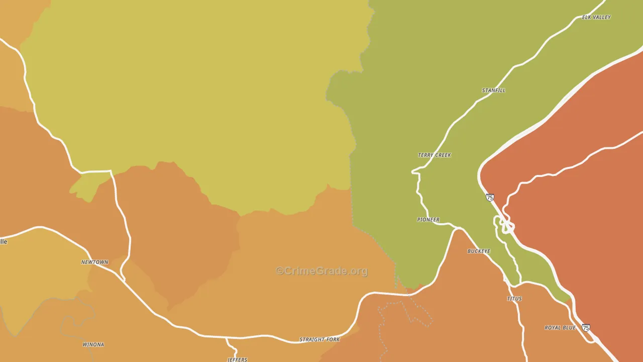 Pioneer, TN Map of Assault Rates