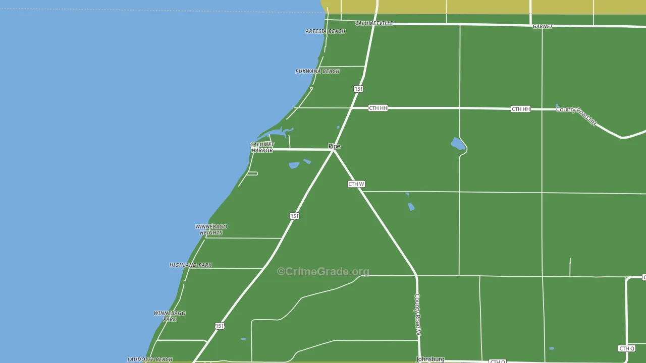 Pipe, WI Map of Assault Rates