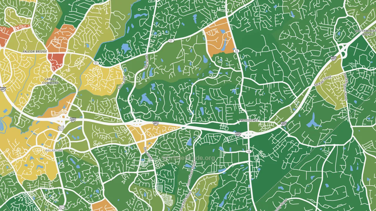 Piper Glen Estates, Charlotte, NC Map of Assault Rates