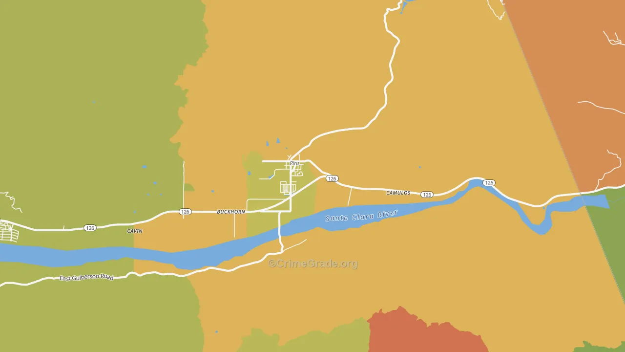 Piru, CA Map of Assault Rates