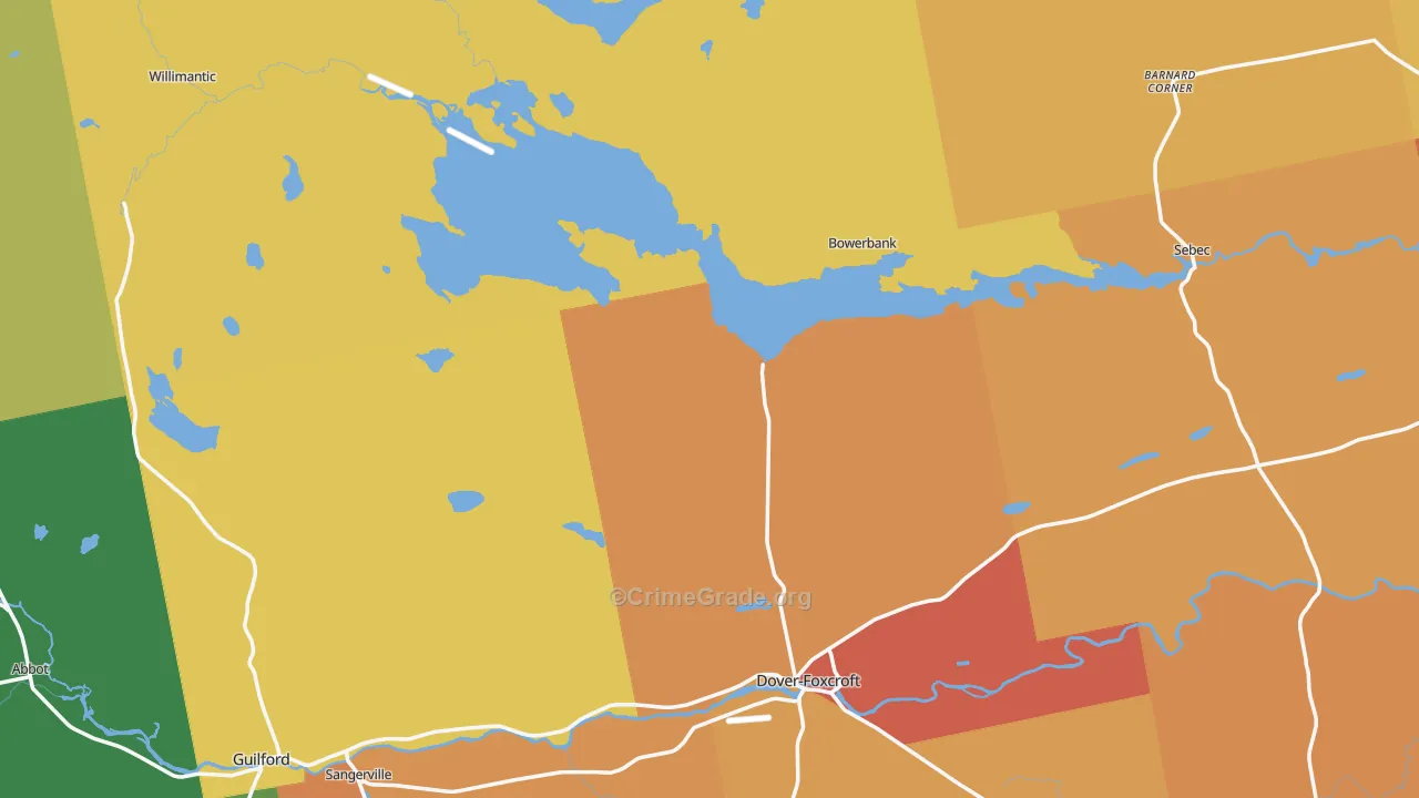 Piscataquis County, ME Map of Assault Rates