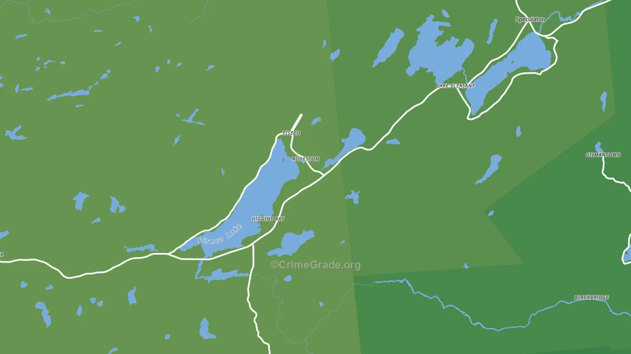 Piseco, NY Map of Assault Rates