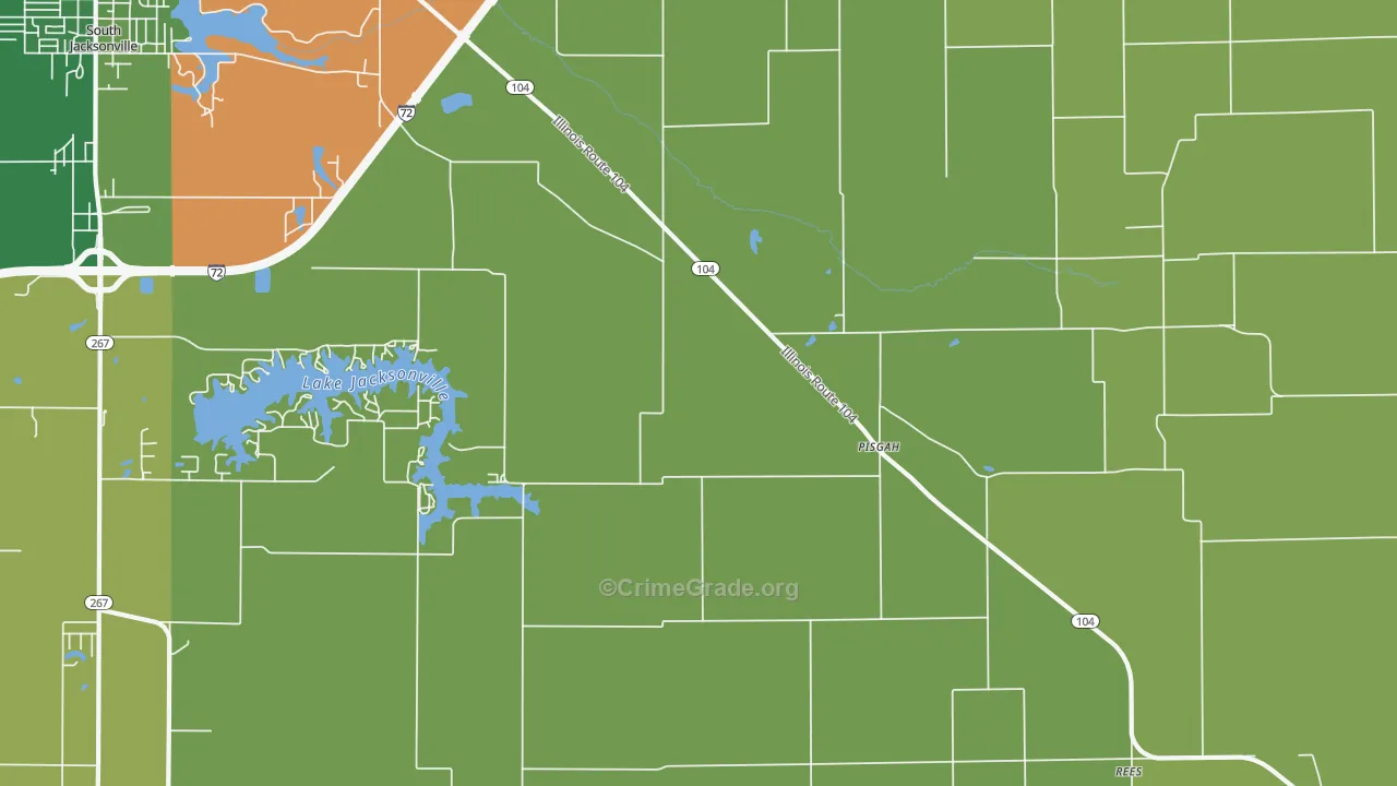 Pisgah, IL Map of Assault Rates