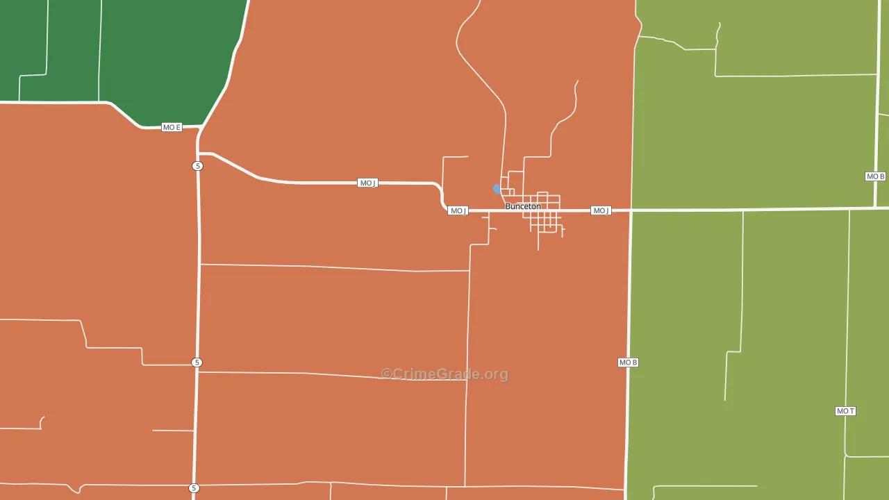 Pisgah, MO Map of Assault Rates
