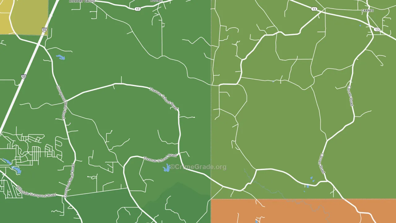 Pistol Ridge, MS Map of Assault Rates