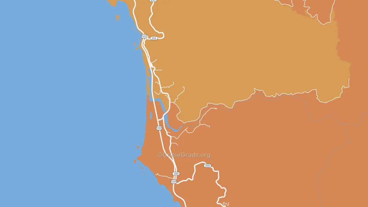 Pistol River, OR Map of Assault Rates