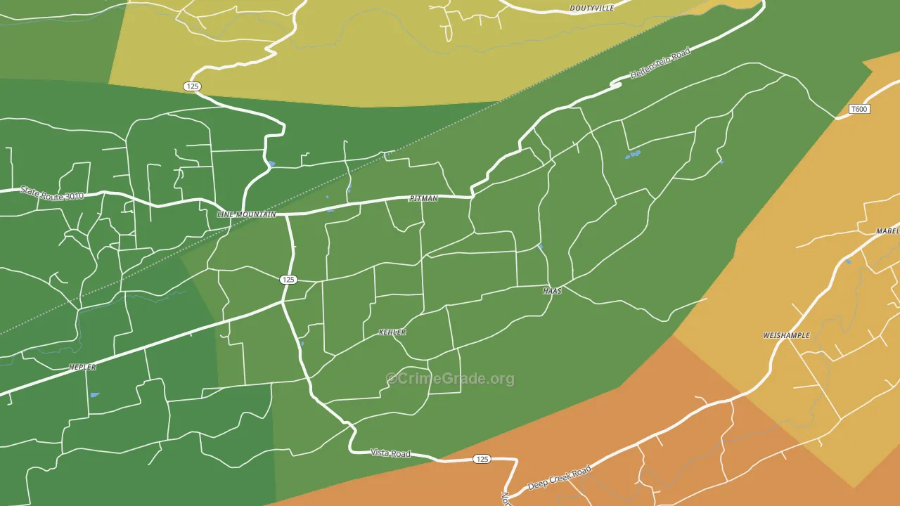 Pitman, PA Map of Assault Rates