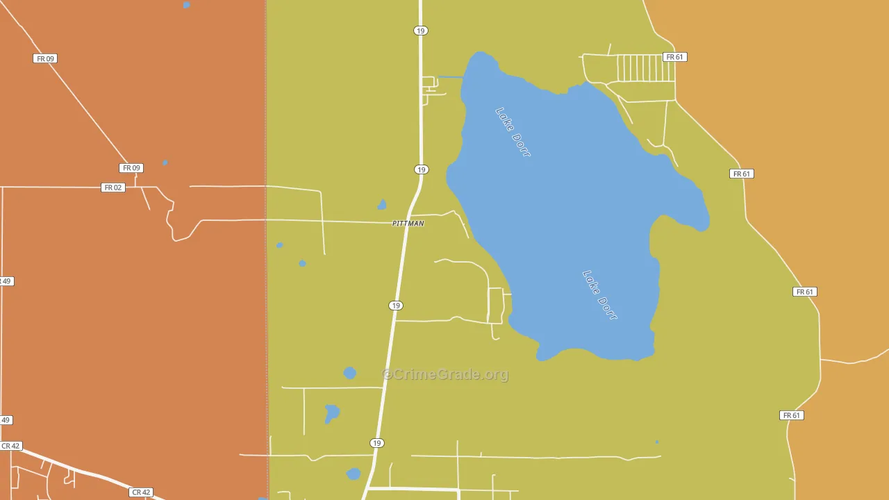 Pittman, FL Map of Assault Rates