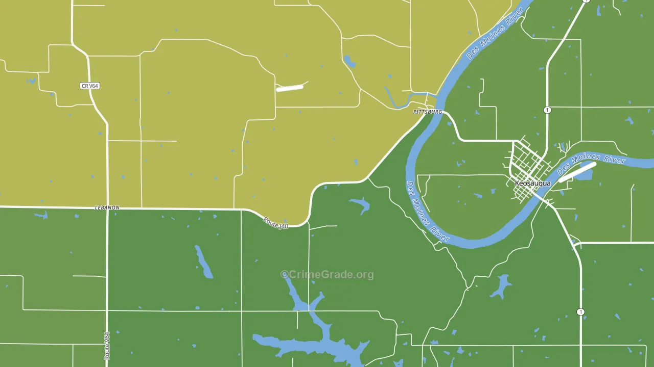 Pittsburg, IA Map of Assault Rates