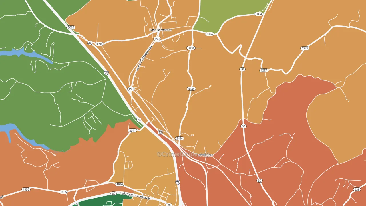 Pittsburg, KY Map of Assault Rates