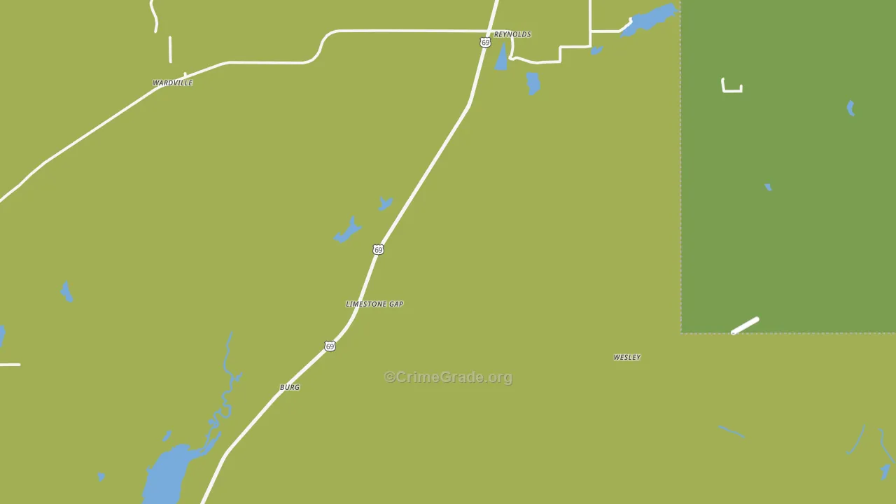 Pittsburg, OK Map of Assault Rates