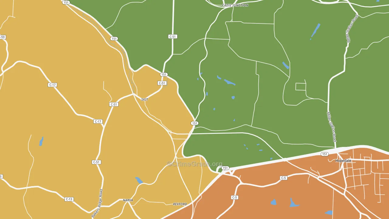 Pittsburgh Junction, OH Map of Assault Rates