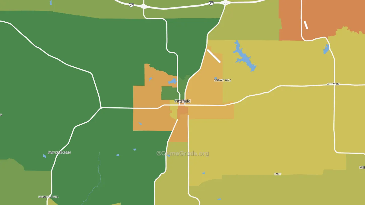 Pittsfield, IL Map of Assault Rates