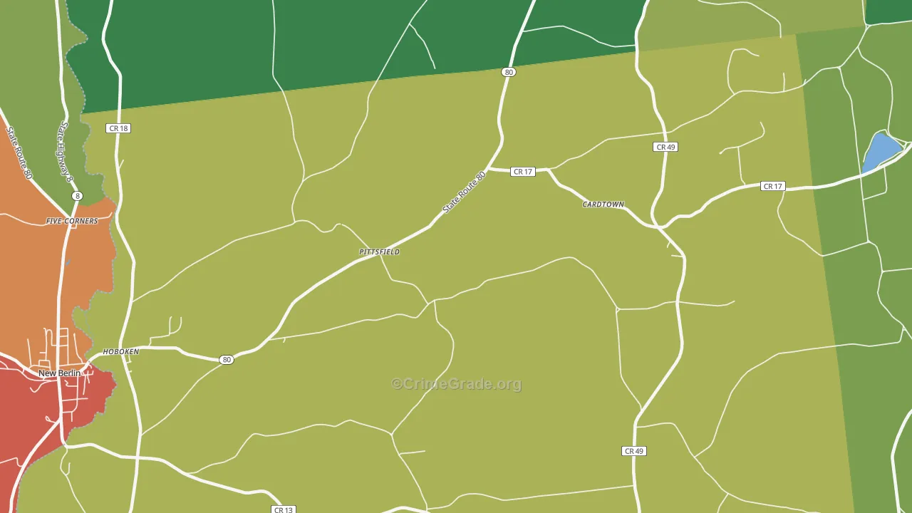 Pittsfield, NY Map of Assault Rates
