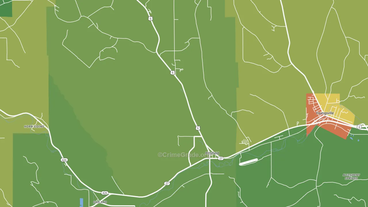 Pittsfield, PA Map of Assault Rates