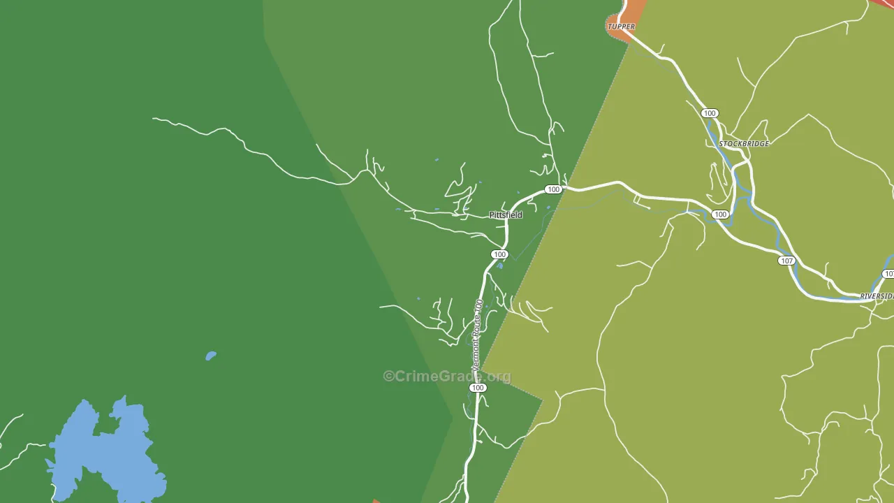 Pittsfield, VT Map of Assault Rates