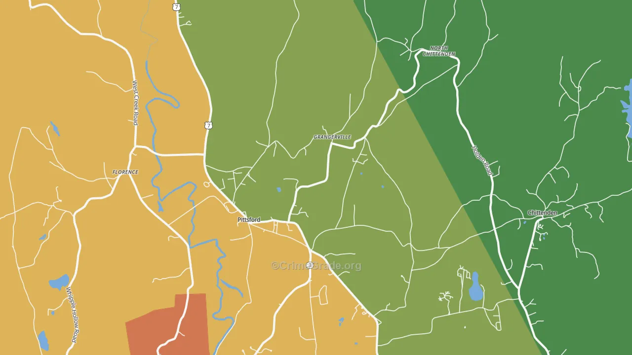 Pittsford, VT Map of Assault Rates