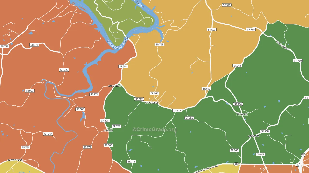Pittsville, VA Map of Assault Rates