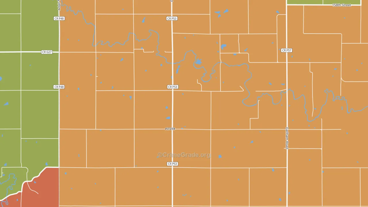 Pitzer, IA Map of Assault Rates