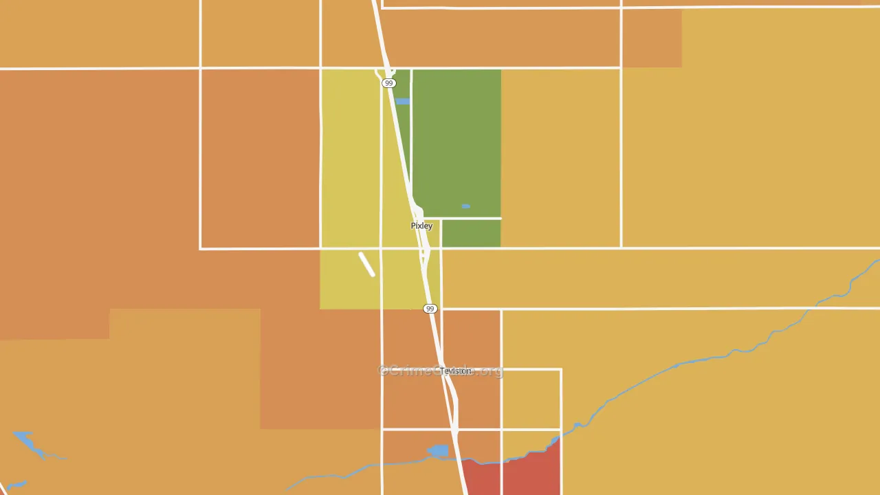 Pixley, CA Map of Assault Rates