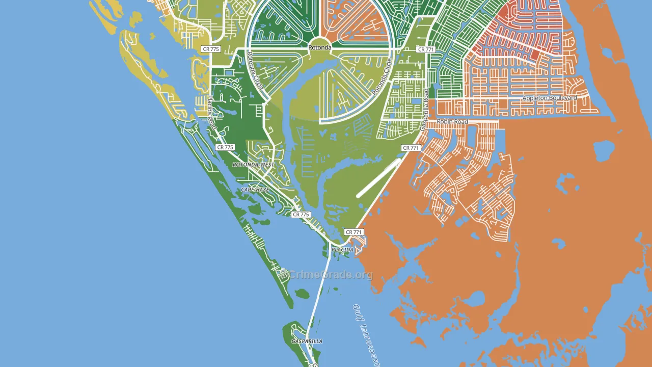 Placida, FL Map of Assault Rates