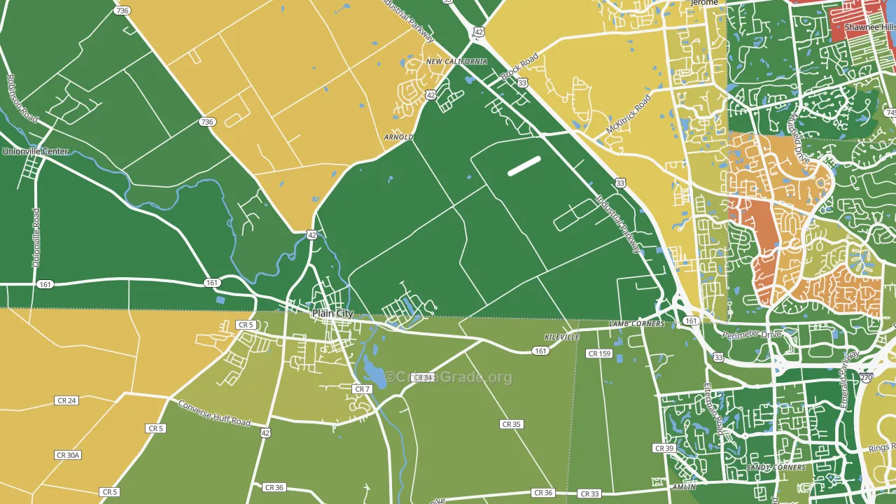 Plain City, OH Map of Assault Rates