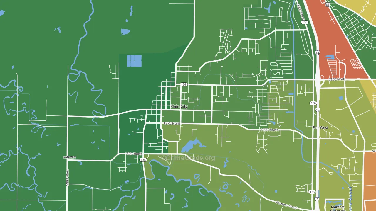 Plain City, UT Map of Assault Rates