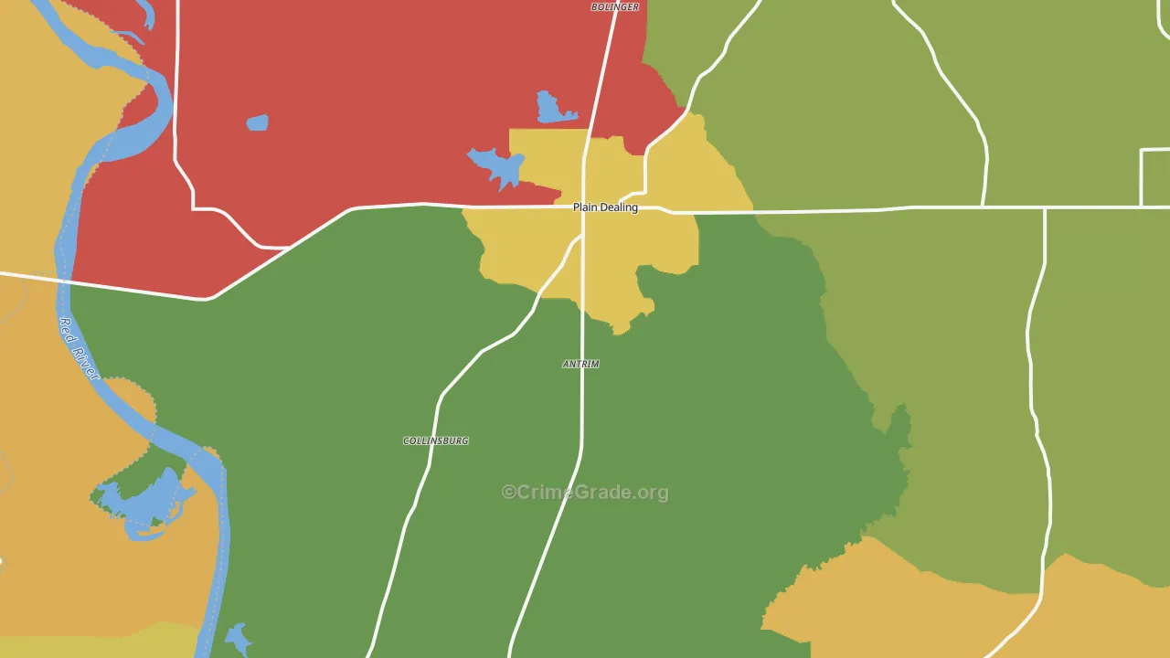Plain Dealing, LA Map of Assault Rates