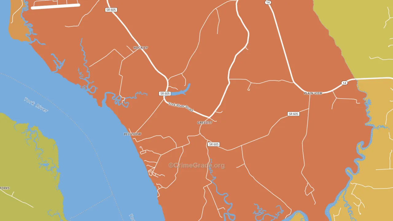 Plain View, VA Map of Assault Rates