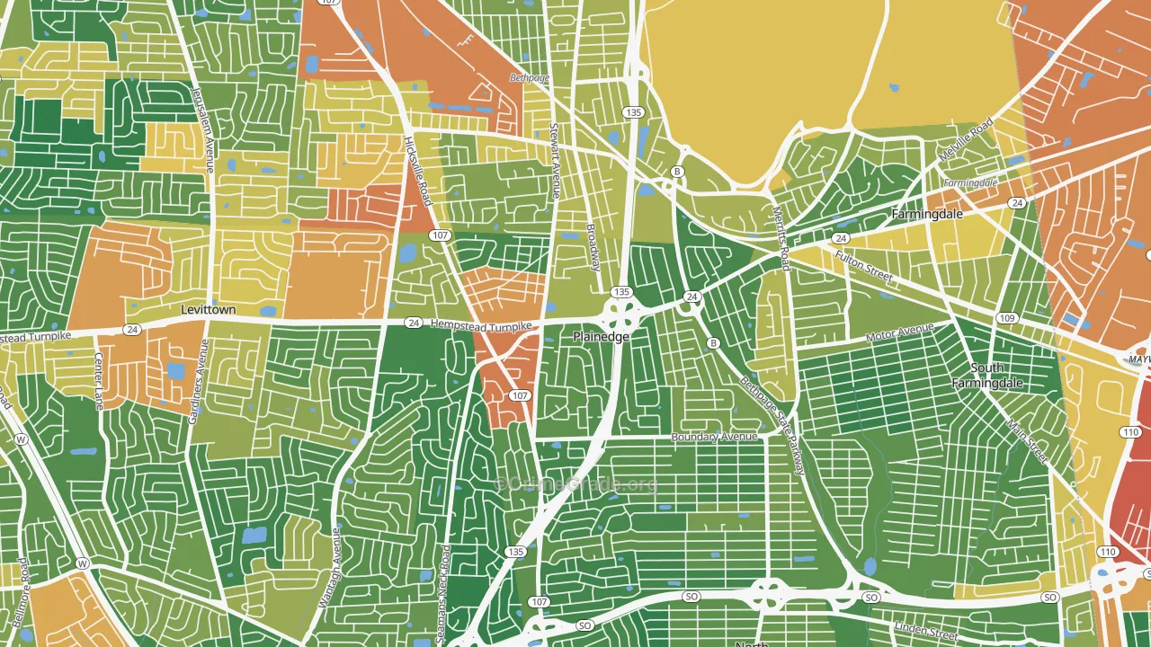 Plainedge, NY Map of Assault Rates