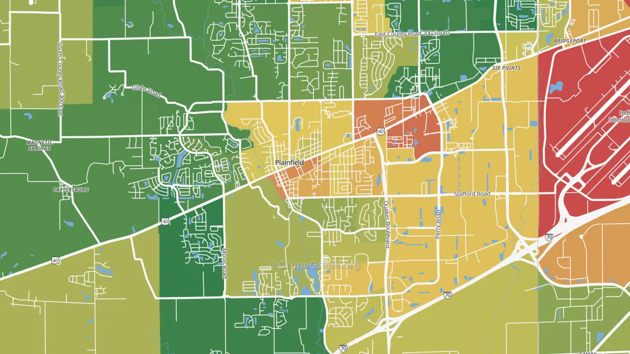 Plainfield, IN Map of Assault Rates