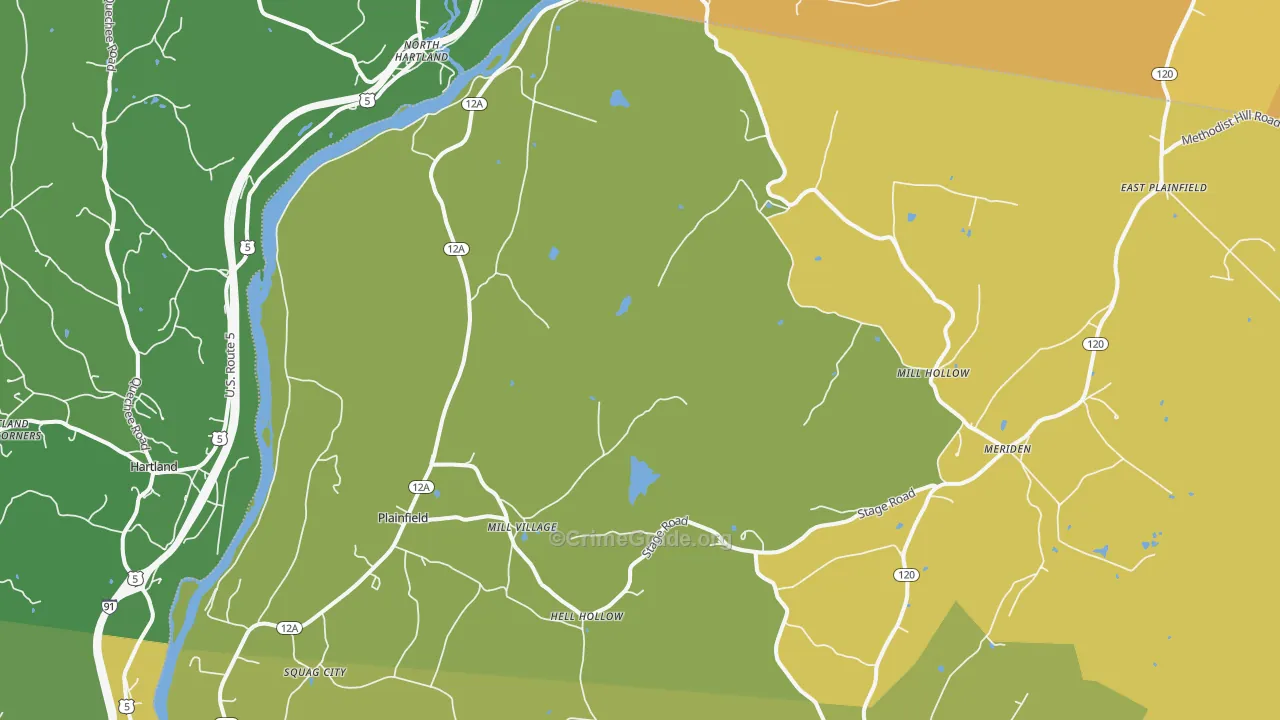 Plainfield, NH Map of Assault Rates