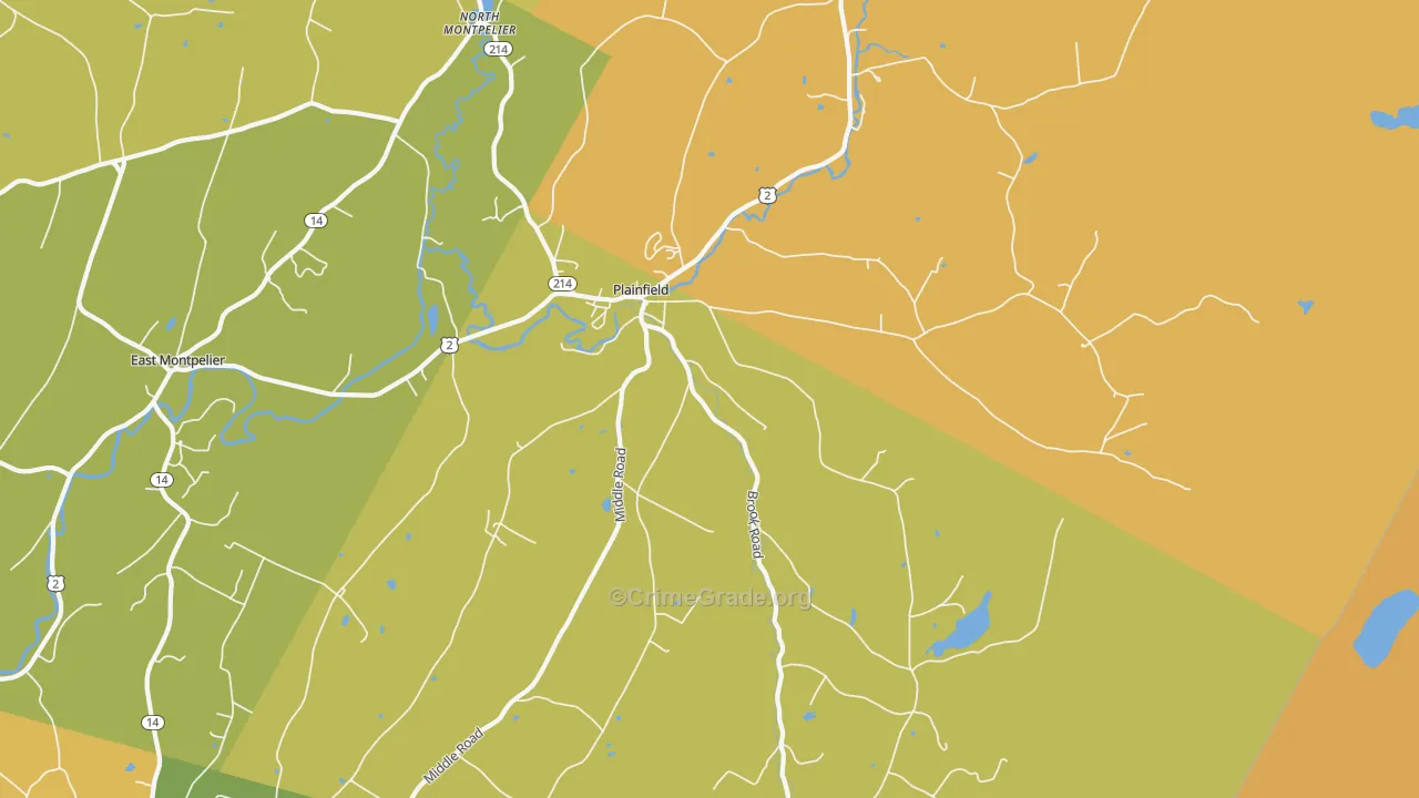 Plainfield, VT Map of Assault Rates
