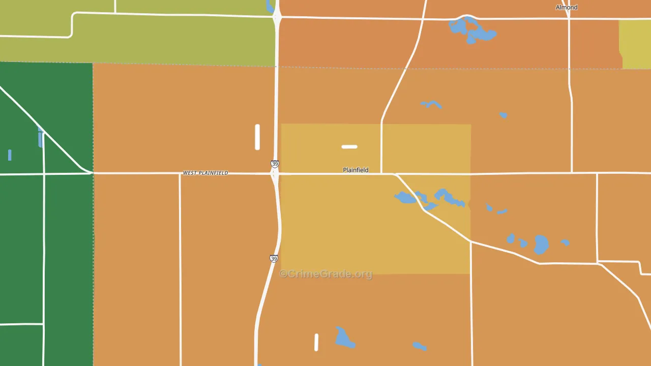 Plainfield, WI Map of Assault Rates