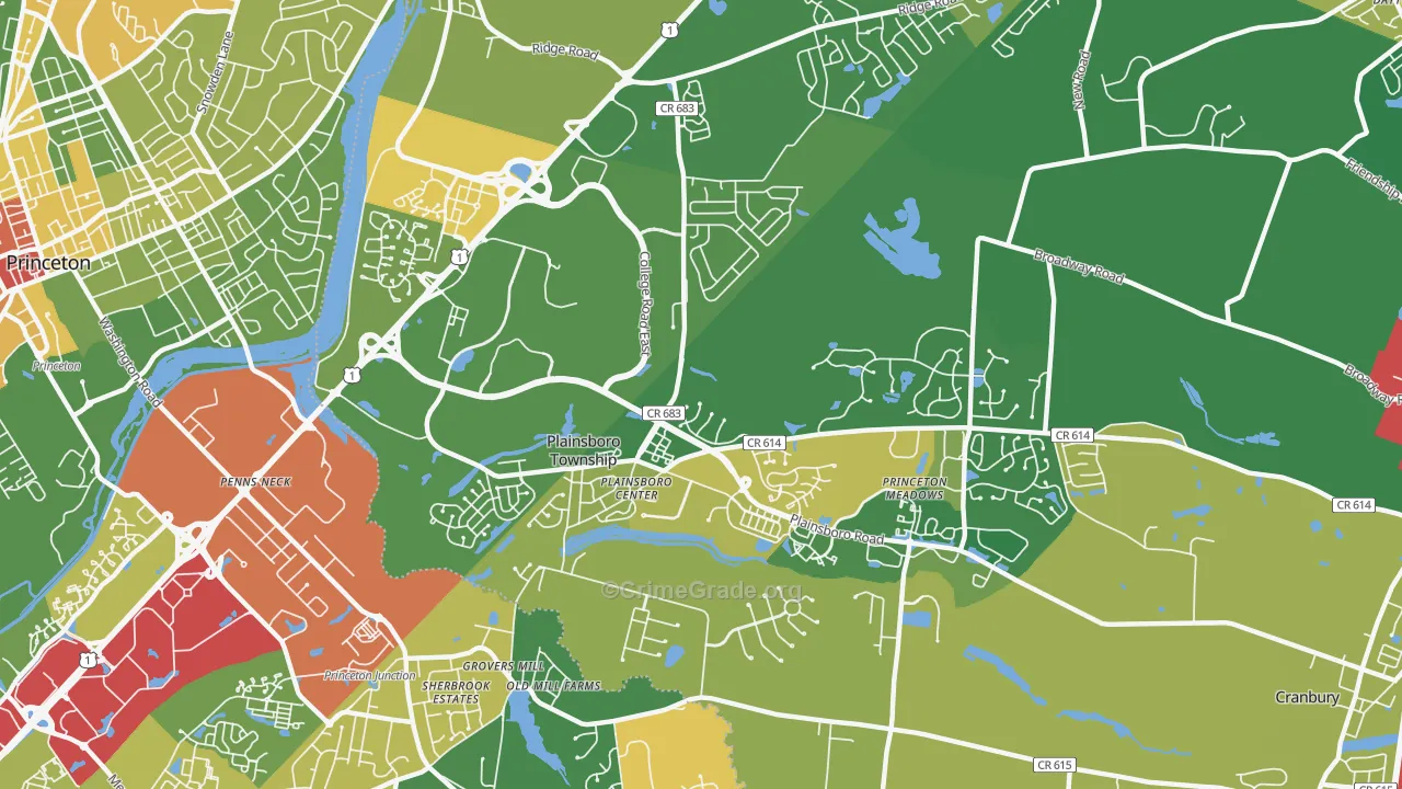 Plainsboro, NJ Map of Assault Rates