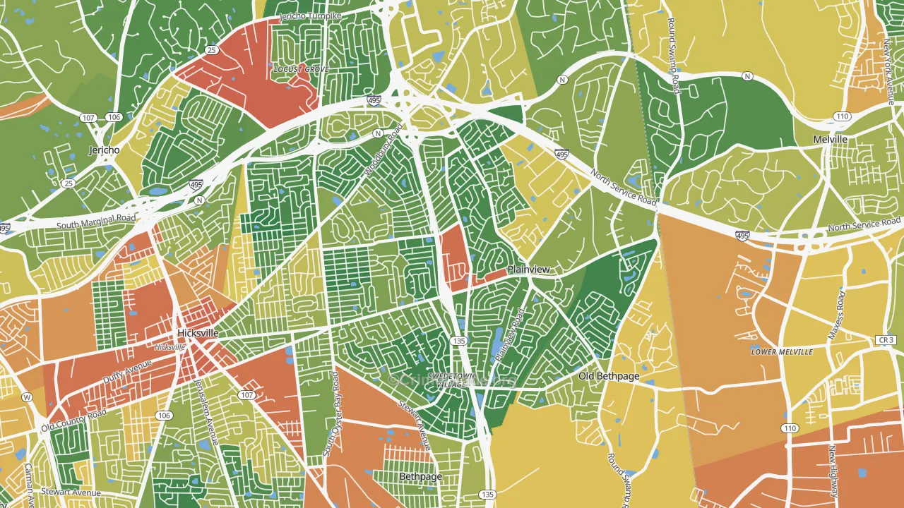 Plainview, NY Map of Assault Rates