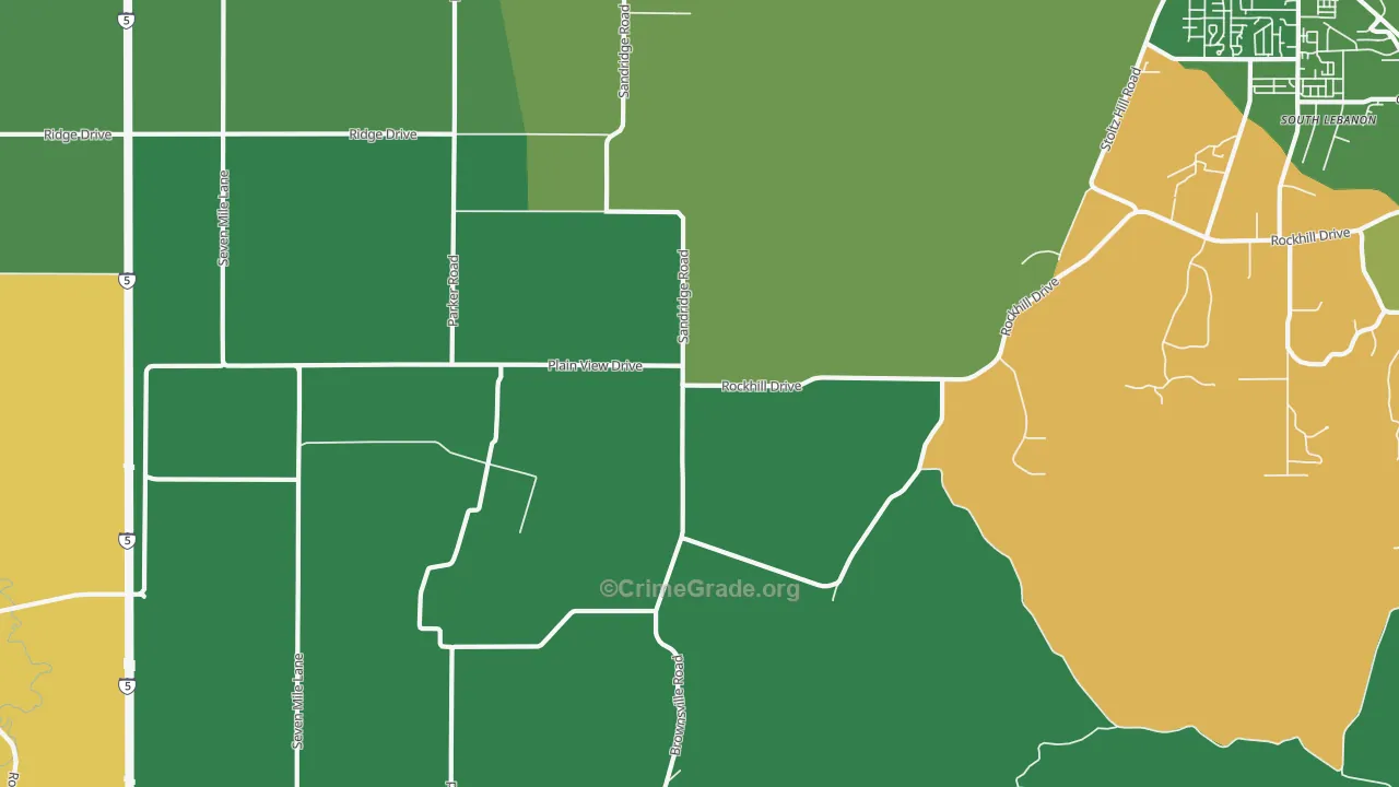 Plainview, OR Map of Assault Rates