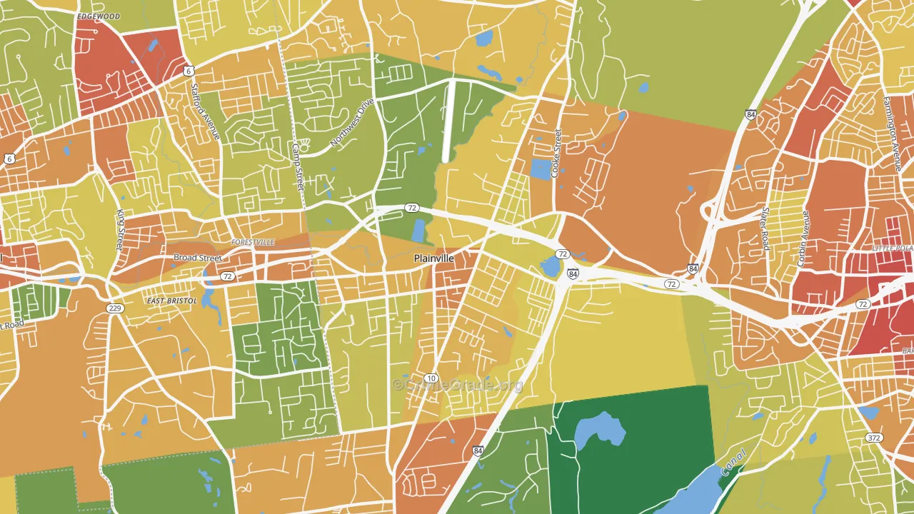 Plainville, CT Map of Assault Rates