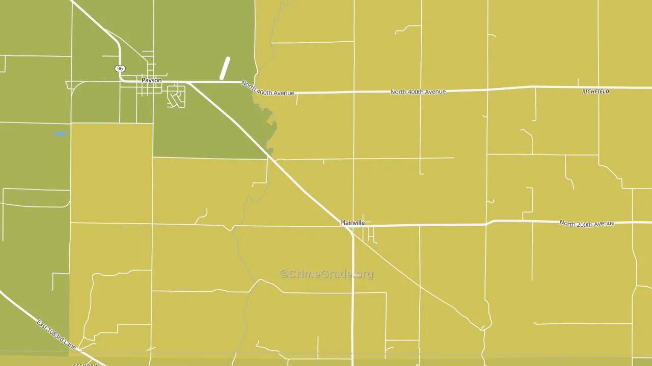 Plainville, IL Map of Assault Rates