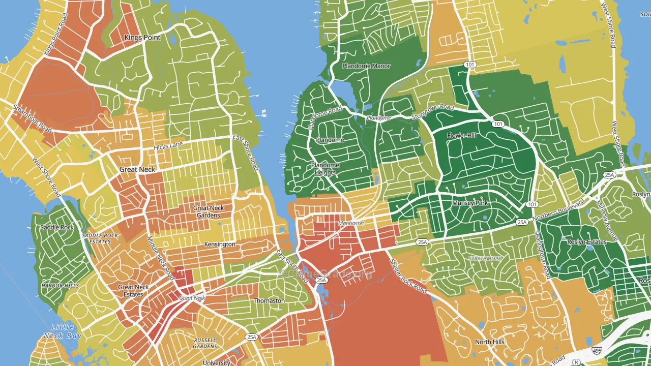 Plandome Heights, NY Map of Assault Rates