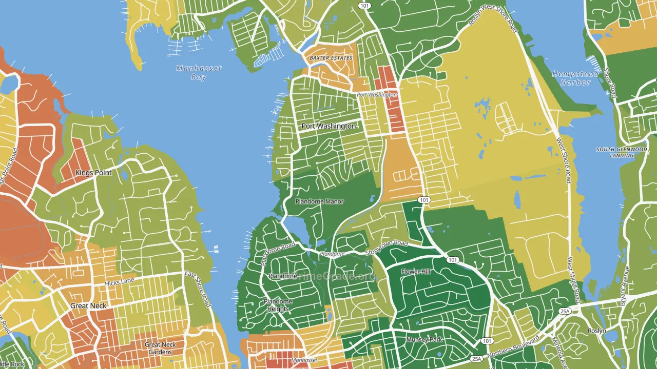 Plandome Manor, NY Map of Assault Rates
