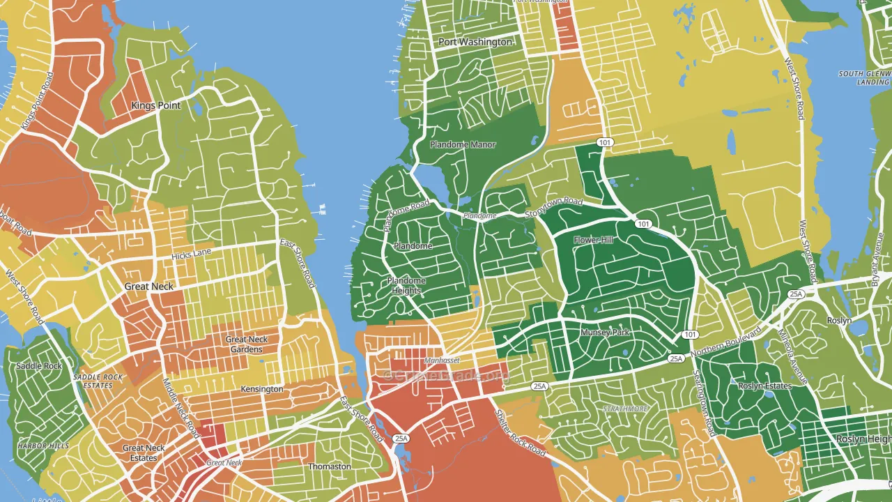 Plandome, NY Map of Assault Rates