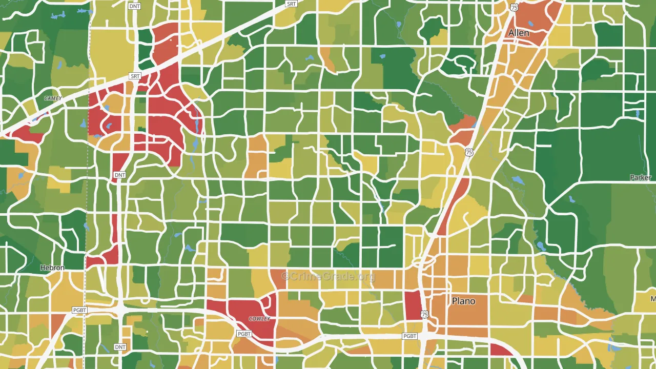 Plano, TX Map of Assault Rates
