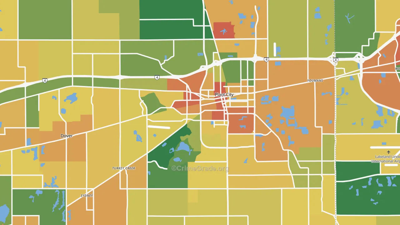 Plant City, FL Map of Assault Rates