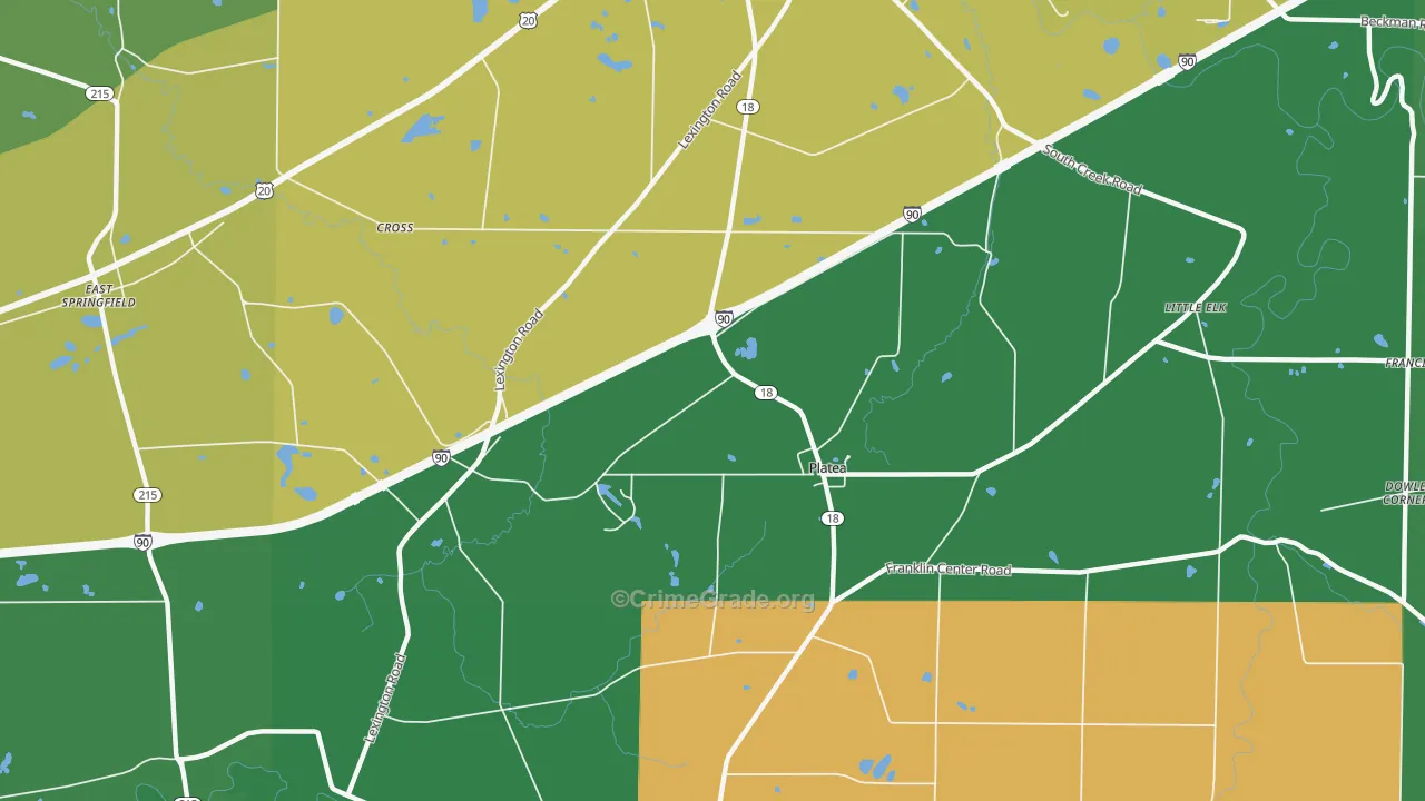 Platea, PA Map of Assault Rates