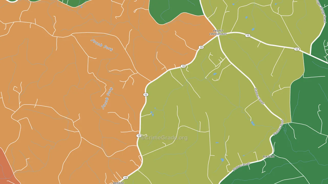Plateau, NC Map of Assault Rates