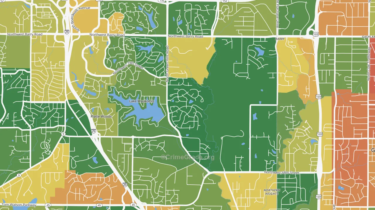 Platte Brook North, Kansas City, MO Map of Assault Rates