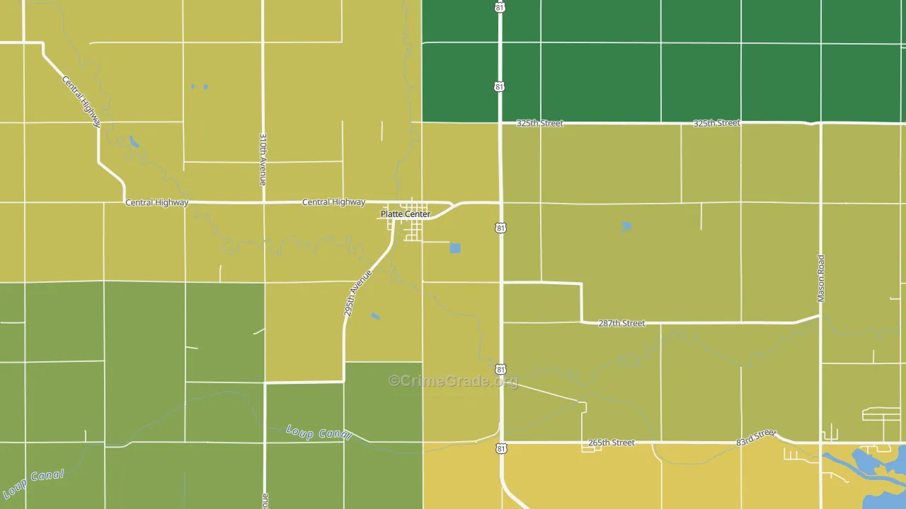 Platte Center, NE Map of Assault Rates